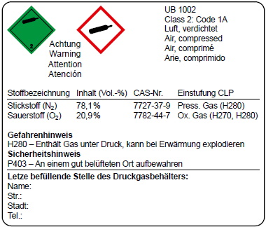 Abb. 12 typische Kennzeichnung von Druckgasbehltern