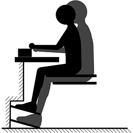 Variation der Sitzhöhe für eine angemessene Arbeitshöhe