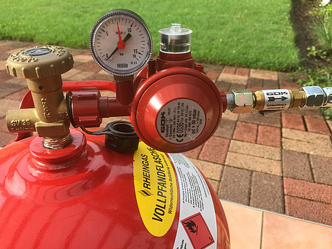 Gasflasche mit Druckregelventil