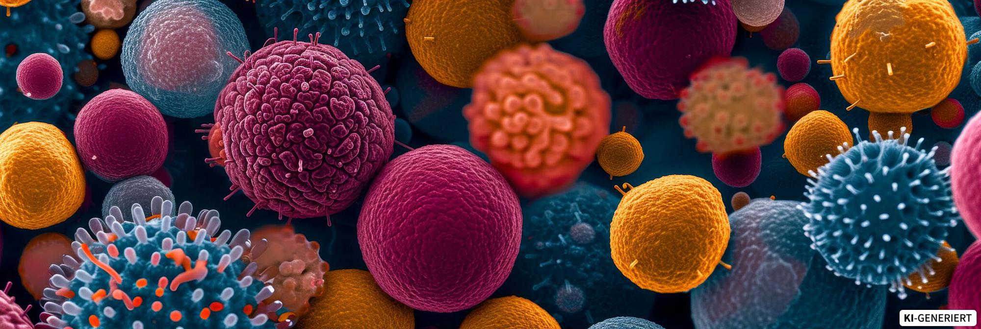 Bunte Pollen vergrößert mit dem elektronischen Mikroskop