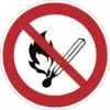 Verbotszeichen P003 Keine offene Flamme
