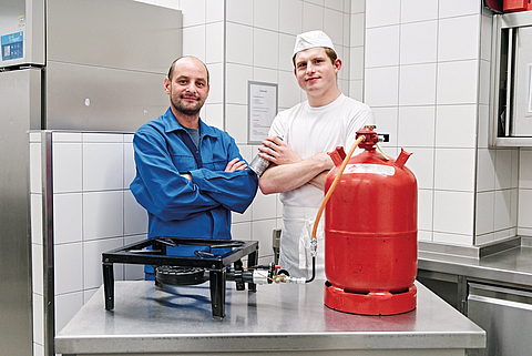 Flüssiggasflasche in Großküche