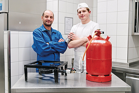 Flüssiggasflasche in Großküche