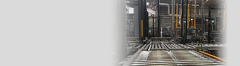 Palettieranlage in einem Getränkebetrieb