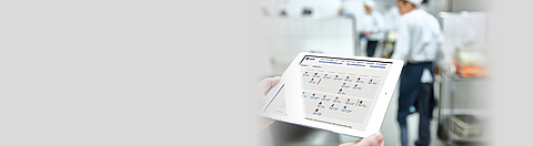 Die BGN-Dienstplan-App geöffnet auf einem Tablet.