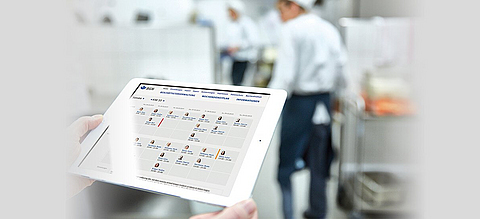 Die BGN-Dienstplan-App geöffnet auf einem Tablet.