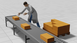 Zeichnung: Palettieren von Hand