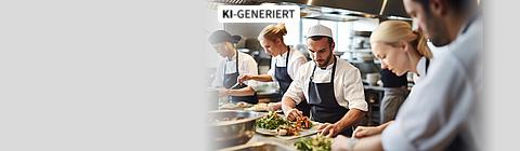 Küchenteam arbeitet gemeinsam in einem Restaurant