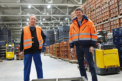 Ergonomische Umsetzung halber Paletten
